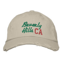 Beverly Hills CA Green and Red Vintage Style
