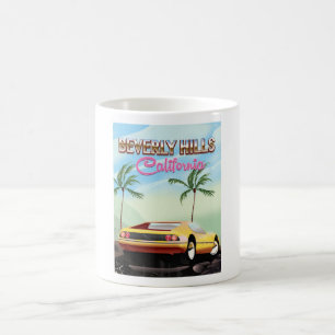 Beverly Hills California retro travel poster Coffee Mug
