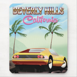 Beverly Hills California retro travel poster Mouse Pad