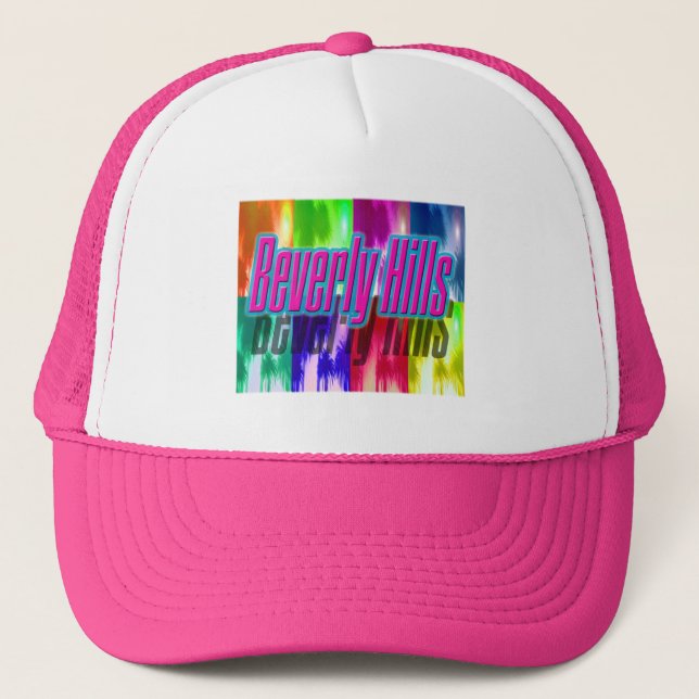 "Beverly Hills" Colourful Palms Hat (Front)
