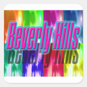 "Beverly Hills" Colourful Palms Sticker