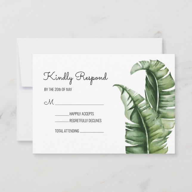 Beverly Hills Hotel Inspired Banana Leaf Response  (Front)