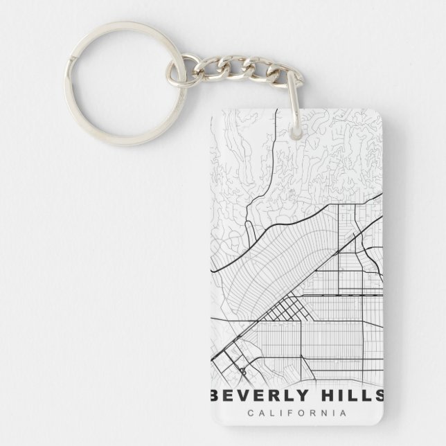 Beverly Hills Map Key Ring (Front)