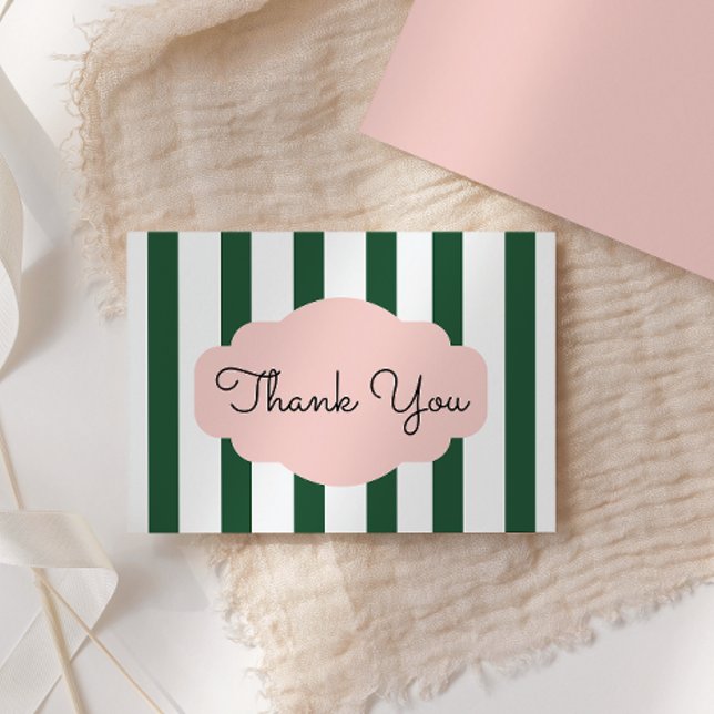 Beverly Hills Pink & Green Baby Shower Thank You Card (Creator Uploaded)