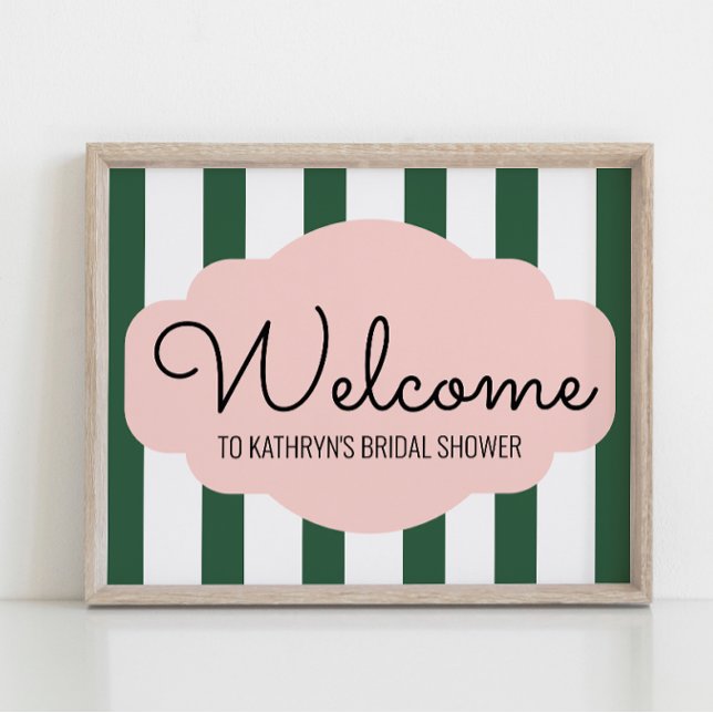 Beverly Hills Pink & Green Baby Shower Welcome Poster (Creator Uploaded)