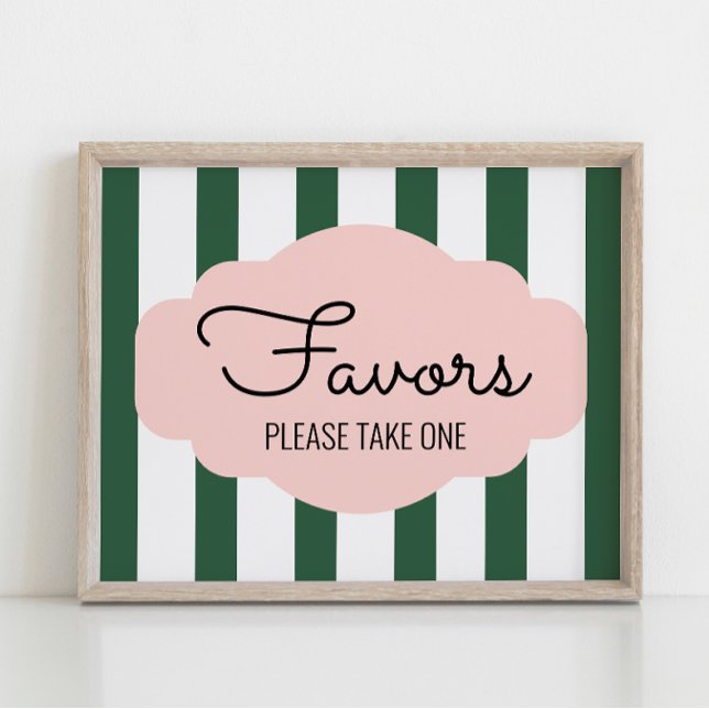 Beverly Hills Pink+Green Bridal Shower Favor Sign (Creator Uploaded)