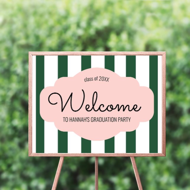 Beverly Hills Pink & Green Graduation Welcome Poster (Creator Uploaded)