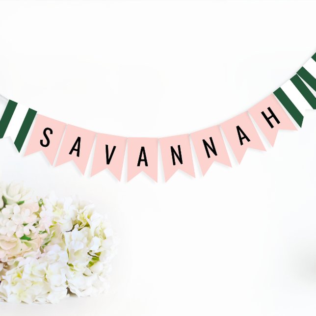 Beverly Hills Pink & Green Party Honoree Bunting (Creator Uploaded)