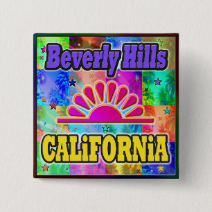 Beverly Hills Sun & Palms Button
