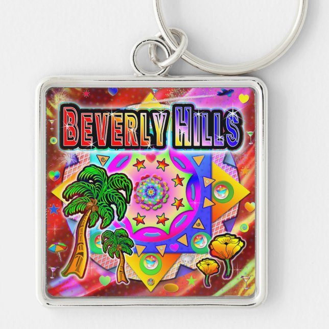 Beverly Hills Tropical Friends Keychain (Front)