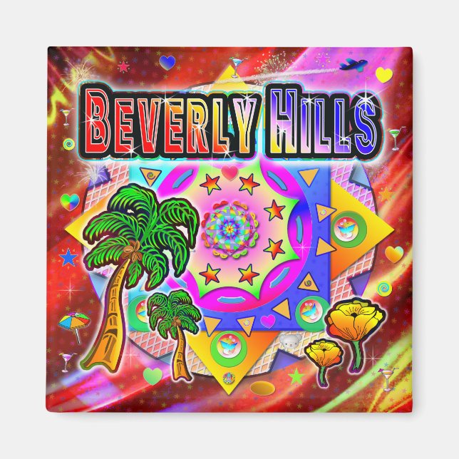 Beverly Hills Tropical Friends Magnet (Front)