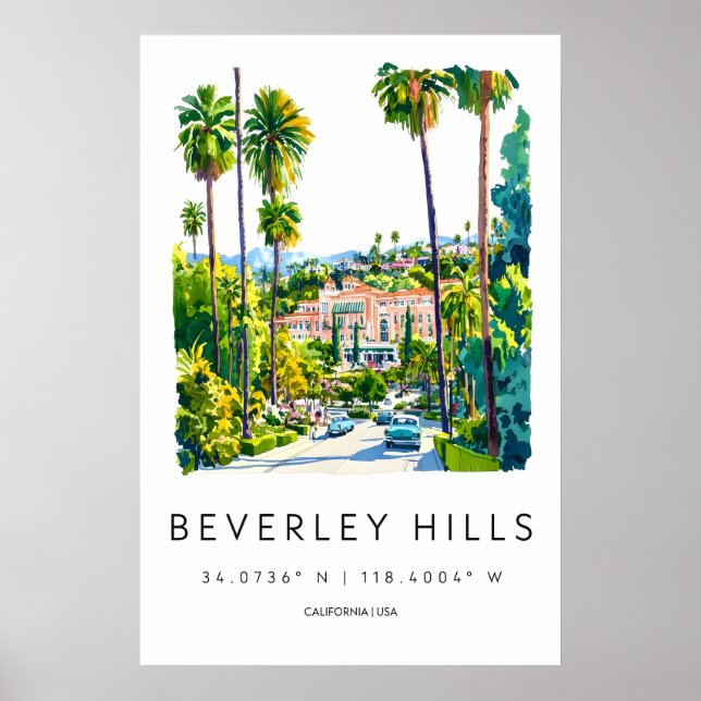 Beverly Hills Watercolor 2 Poster (Front)