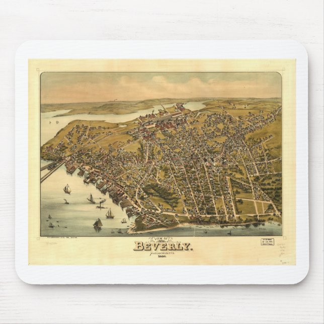 Beverly, Massachusetts in 1886 Mouse Pad (Front)