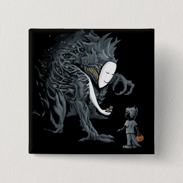 Beware a Trick on Halloween 15 Cm Square Badge (Front)