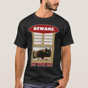 Beware Cat With Bat By Yoraytees T-Shirt