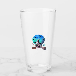 Beware Cute Witch Sloth Flying on Broom Halloween Glass