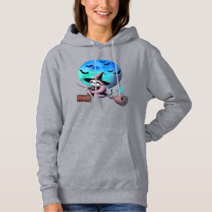 Beware Cute Witch Sloth Flying on Broom Halloween Hoodie