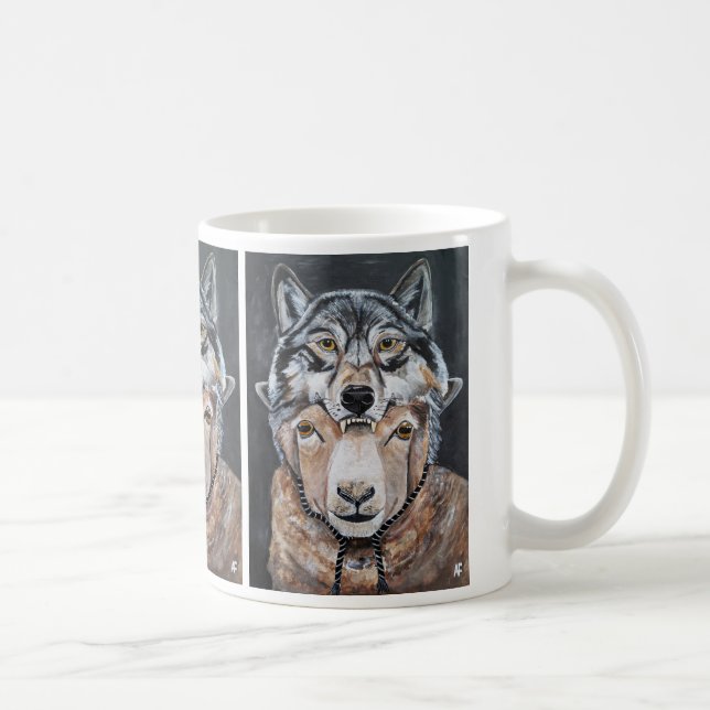 Beware False Alphas Painting by Alfred Fox Coffee Mug (Right)