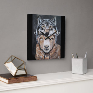 Beware False Alphas Painting by Alfred Fox Square Wall Clock