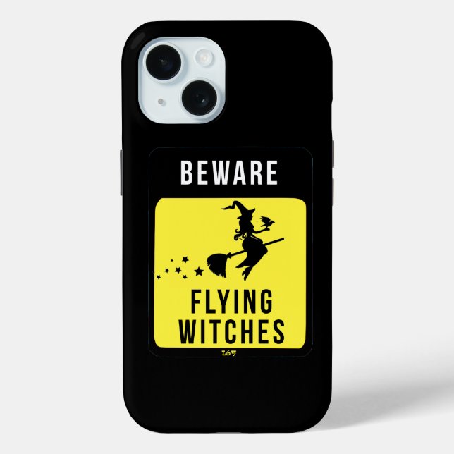 BEWARE FLYING WITCHES  funny halloween  Case-Mate iPhone Case (Back)