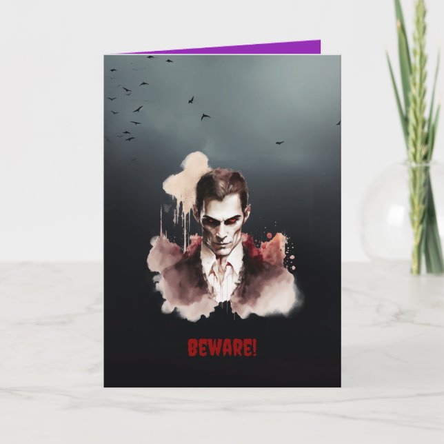 "Beware!" Folded Greeting Card (Front)