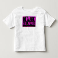 BEWARE Girl Power - Pink Black Metal Danger Sign