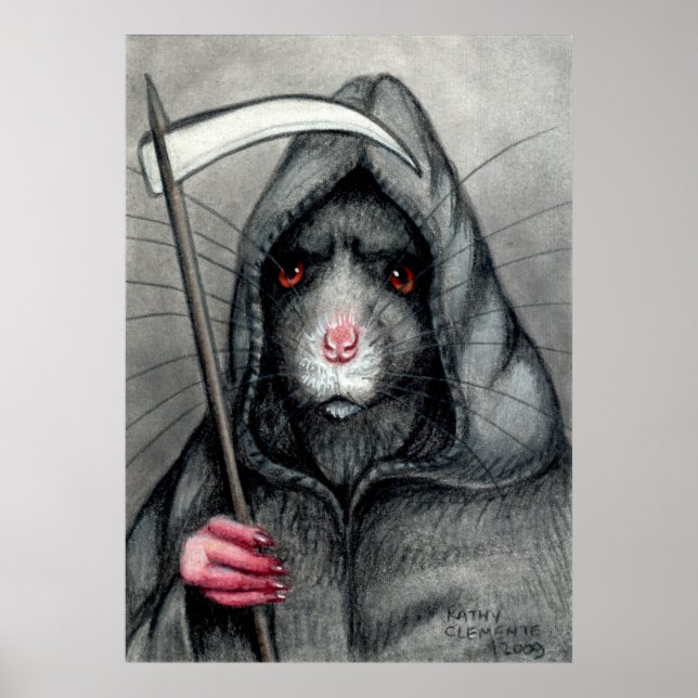 Beware Grim Reaper Rat Poster (Front)