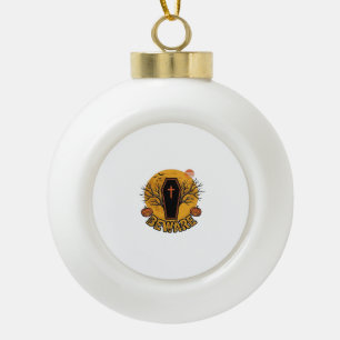 Beware Halloween Coffin Pumpkin Vintage Shirt Desi Ceramic Ball Christmas Ornament