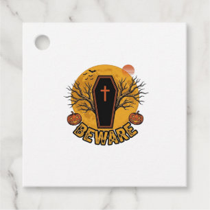 Beware Halloween Coffin Pumpkin Vintage Shirt Desi Favour Tags