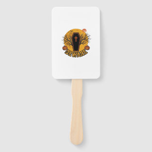 Beware Halloween Coffin Pumpkin Vintage Shirt Desi Hand Fan
