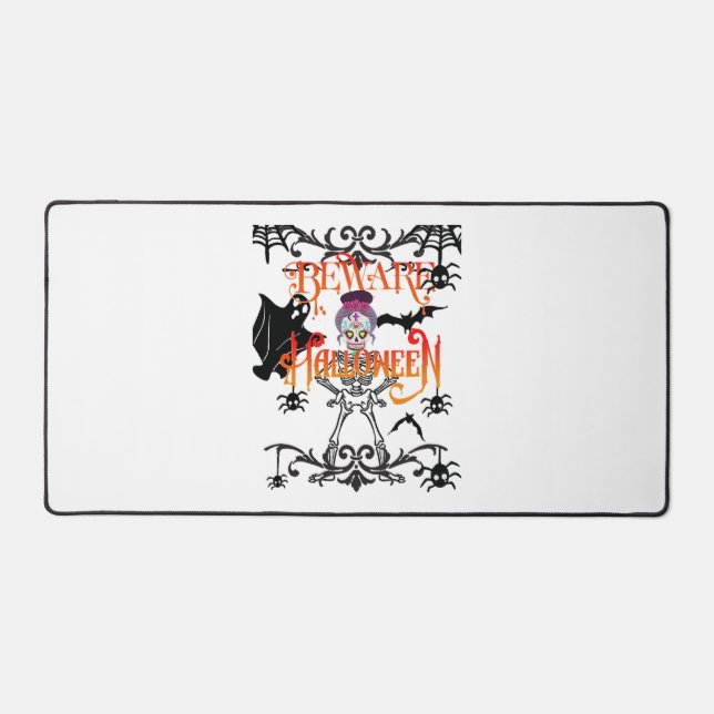 Beware Halloween Desk Mat (Front)