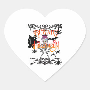 Beware Halloween Heart Sticker