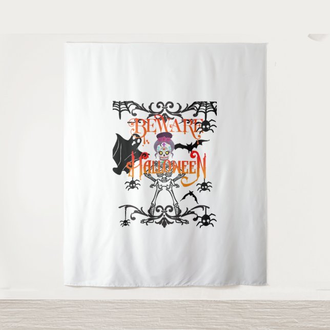 Beware Halloween Tapestry (Front)