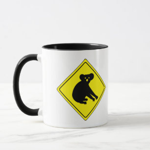 Beware Koalas, Traffic Warning Sign, Australia Mug