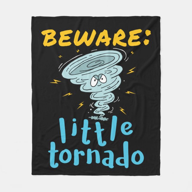 Beware Little Tornado Fleece Blanket (Front)