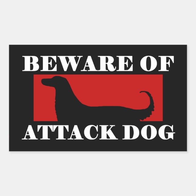 Beware of Attack Dog - Afghan Hound Rectangular Sticker (Front)