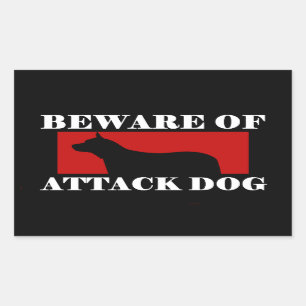 Beware of Attack Dog - Australian Cattle Dog Rectangular Sticker