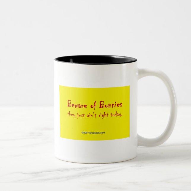 Beware of Bunnies Two-Tone Coffee Mug (Right)