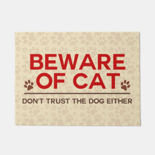 Beware of Cat and dog Doormat
