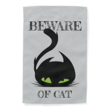 BEWARE OF CAT Garden Flag - Customisable Text