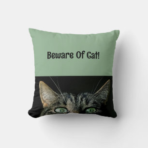 Beware Of Cat Square Pillow