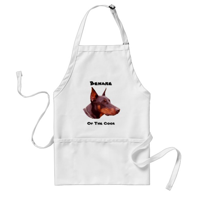 Beware Of Cook Doberman Pinscher Funny Apron (Front)