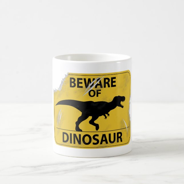 Beware of Dinosaur (damaged) Coffee Mug (Center)