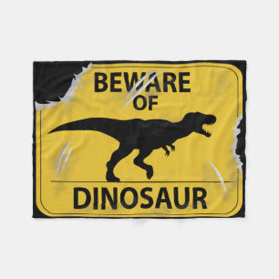 Beware of Dinosaur (damaged) Fleece Blanket