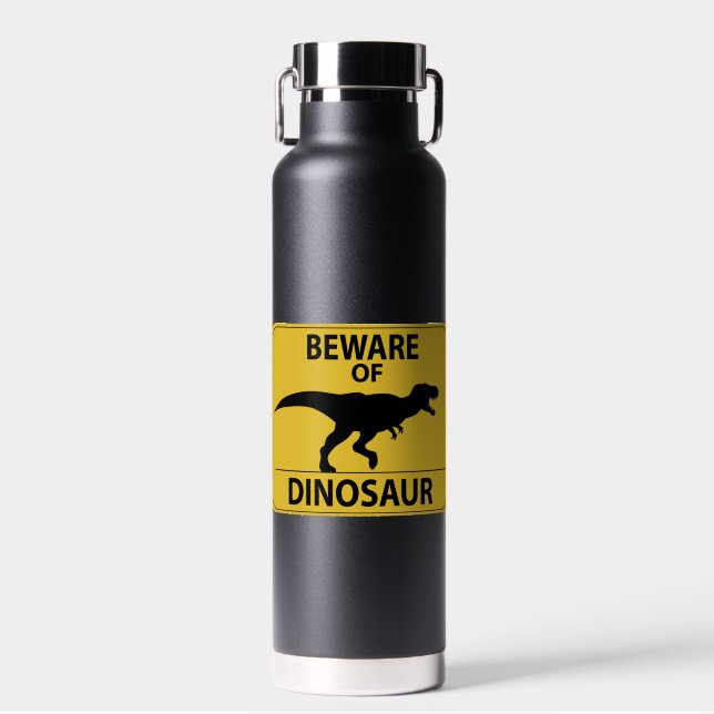 Beware of Dinosaur Water Bottle (Front)