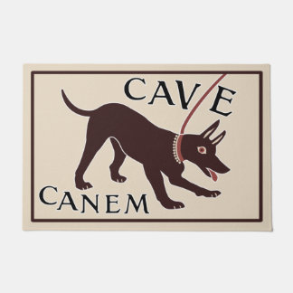 Beware of Dog "Cave Canem" Greco-Roman Image Doormat