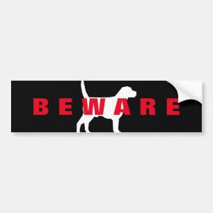 BEWARE OF DOG GLOSSY STICKER