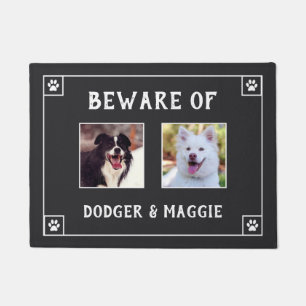 Beware of Dog Names - Two Photos Doormat