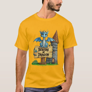 Beware of Dragon T-Shirt – Cute Fantasy Dragon tee