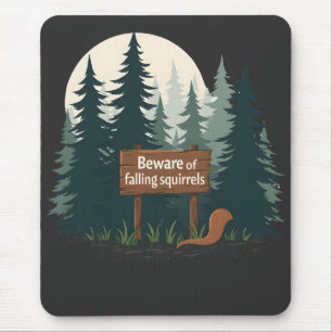 Beware of falling squirrels T-shirt Mouse Pad